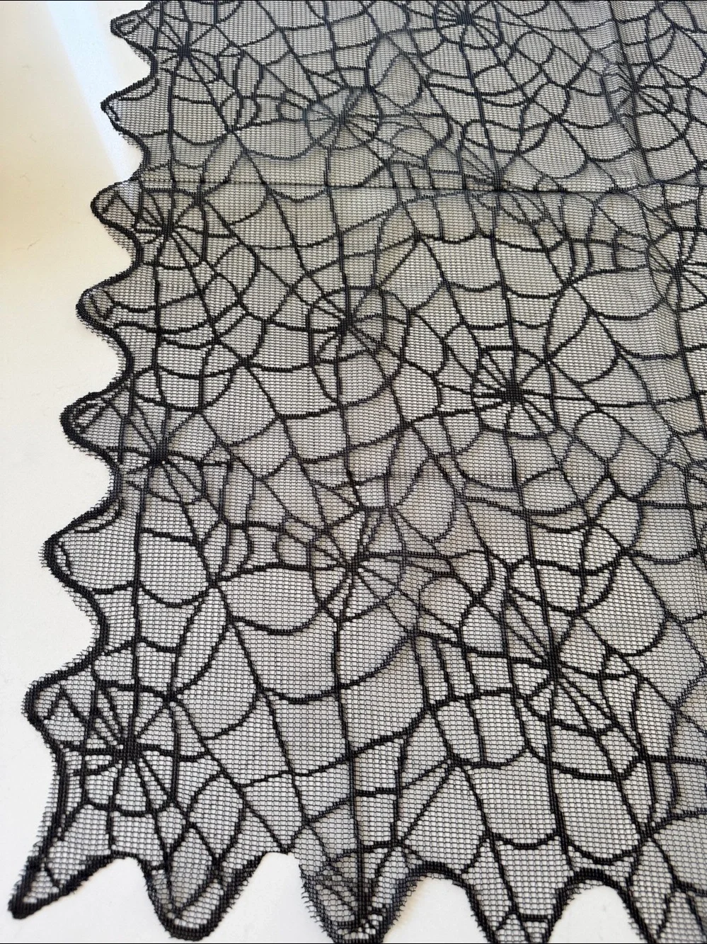 Black Spiderweb Lace Table Runner - Home Accents NWOT 40